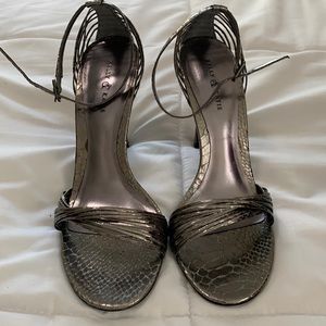 Kelly & Katie pewter snake heels, size 8.5